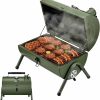 MAISON HUIS Adjustable Portable Charcoal Grill Multi-functional Metal Small BBQ Smoker for Outdoor Hiking Picnic(Green) - 1