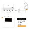 Brand-Man Gas Grill Built-In Head, 30-Inch 4-Burner Propane Grill, Natural Gas Convertible, Heavy Duty 304 Stainless Steel 40,000BTUs BBQ Island Outdoor Kitchen - 4