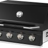 Hygrill 32-Inch Built In Grill for Natural Gas, Stainless Steel Outdoor Kitchen 4-Burner Grill Head, Black - 1