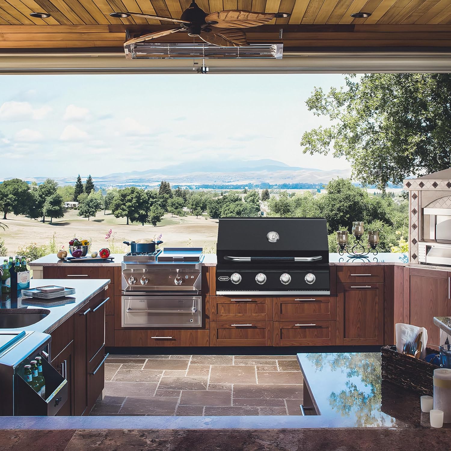 Hygrill 32-Inch Built In Grill for Natural Gas, Stainless Steel Outdoor Kitchen 4-Burner Grill Head, Black - Image 6