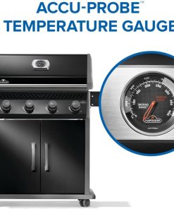 Napoleon Rogue 525 Natural Gas Grill, Black, Stainless Steel Grids, Durable 4-Burner BBQ - 4