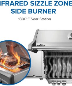 Napoleon Rogue PRO 625 Natural Gas Grill with Infrared Side Burner, Stainless Steel, Durable 6-Burner BBQ - 5