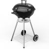 18 Inch Portable Charcoal Grill, Heavy Duty Kettle BBQ Smoker with Built-in Thermometer & Removable Water-Rinsable Ash Catcher for Outdoor Camping, Patio, Backyard, and Tailgating - 1