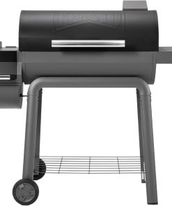 30-Inch Heavy-Duty Charcoal Grill with Digital Temperature Control & 2 Meat Probes, Outdoor BBQ Grill with Offset Smoker, 815 Sq. In. Cooking Space for Backyard BBQ, Black & Grey - 1