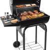 Barrel Barbecue Charcoal Grill- Premium Spacious Outdoor BBQ Grill with Side Table - Ideal for Patio Cooking Backyard Grilling Camping Picnics Tailgating Parties - 1