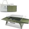 Charmline 14x9 inches Small Portable Charcoal Grill, Christmas Gift for Outdoor Enthusias, Tabletop Charcoal Grills for Camping, Picnics, Gardens and Beach Parties, Green - 1