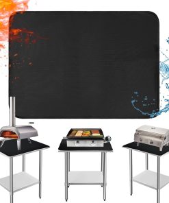Heat Resistant Mats for Countertop and Grill Table, Fireproof Grill Mats for Outdoor Grill, Portable Charcoal Grill, Gas Grill, Pizza Oven Compatible with Blackstone, Ninja 24x31x0.02in, Black - 1