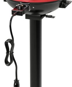 Alternative view of Giantex Electric BBQ Grill 1600W, Removable Non-Stick Grill Rack, Warming Rack, Oil Drip Tray, Adjustable Temperature, Portable Outdoor Electric Grill for Camping Picnic Tailgating, Red & Black