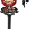 Outvita Indoor-Outdoor Electric Grill, 1600W Portable Removable Stand Grill with Double Layer Design for BBQ, Patio & Backyard (Red) - 1