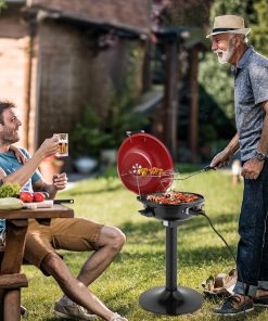 Alternative view of Outvita Indoor/Outdoor Electric Grill, 1600W Portable Removable Stand Grill with Double Layer Design for BBQ, Patio & Backyard (Red)