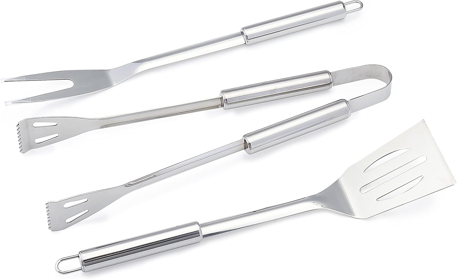Amazon Basics 4-Piece Stainless Steel BBQ Grilling Tool Set with Carry Bag, Rust-Resistant, Dishwasher Safe - Image 5
