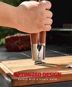 Alternative view of GRILAZ Heavy-Duty Rose Wooden BBQ Grilling Tools Set. Extra Thick Stainless Steel Multi-Function Spatula, Fork & Tongs | Essential Accessories for Barbecue & Grill. Ideal Gift for Father…