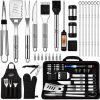 Kaluns Grilling Accessories, Dad Gifts for Fathers Day, Heavy Duty Stainless Steel Grill Set BBQ Grill Accessories for Outdoor Grill with Meat Thermometer, Case and Apron - 1