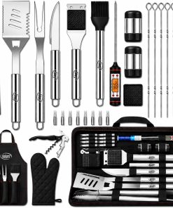 Kaluns Grilling Accessories, Dad Gifts for Fathers Day, Heavy Duty Stainless Steel Grill Set BBQ Grill Accessories for Outdoor Grill with Meat Thermometer, Case and Apron - 1