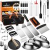N NOBLE FAMILY 38PCS Griddle Accessories Kit, Professional Grill Tools Set for Outdoor Barbecue, Stainless Steel Griddle Spatula Set with Tongs, Smash Burger Press, Carry Bag, Perfect Grilling - 1