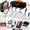 RINPIR 33PCS Griddle Accessories Kit for Blackstone, Flat Top Grill Accessories Tools with Cooling Rack, Melting Dome and Burger Press, Professional Hibachi Spatula Gift Set for Outdoor - 1