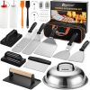 ROMANTICIST 29PCS Griddle Accessories Set - Flat Top Teppanyaki Spatula Set with Scraper, Basting Cover for Camp Chef- Home Cooking Griddle and Outdoor BBQ Gifts - 1