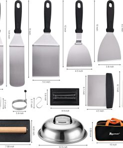 Alternative view of ROMANTICIST 29PCS Griddle Accessories Set - Flat Top Teppanyaki Spatula Set with Scraper, Basting Cover for Camp Chef- Home Cooking Griddle and Outdoor BBQ Gifts for Christmas