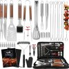 Yoehka BBQ Grilling Accessories Set, 34Pcs Heavy Duty Grill Tools for Outdoor Camping, Grilling Gifts for Men Dad, Stainless Steel Barbecue Utensils Kit with Mats and Glove in Carrying Bag - 1