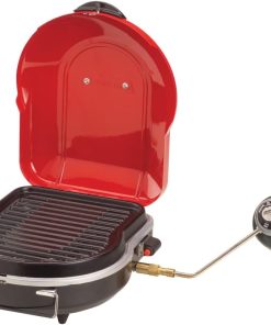 Coleman Fold ‘N Go 6,000 BTU Portable Propane Grill, Lightweight Gas Grill with Push-Button Starter & Adjustable Horseshoe Burner, Great for Camping, Tailgating, Grilling, BBQ - 1