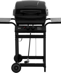 Feasto 2 Burner Propane Gas Grill with 26,500 BTUs Output, Porcelain-Enamel Main Body and Lid, Propane BBQ Grill with Warming Rack & Side Tables for Patio, Backyard, Poolside Gatherings - 1