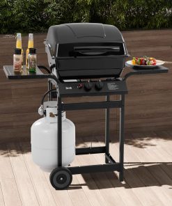 Alternative view of Feasto 2 Burner Propane Gas Grill with 26,500 BTUs Output, Porcelain-Enamel Main Body and Lid, Propane BBQ Grill with Warming Rack & Side Tables for Patio, Backyard, Poolside Gatherings